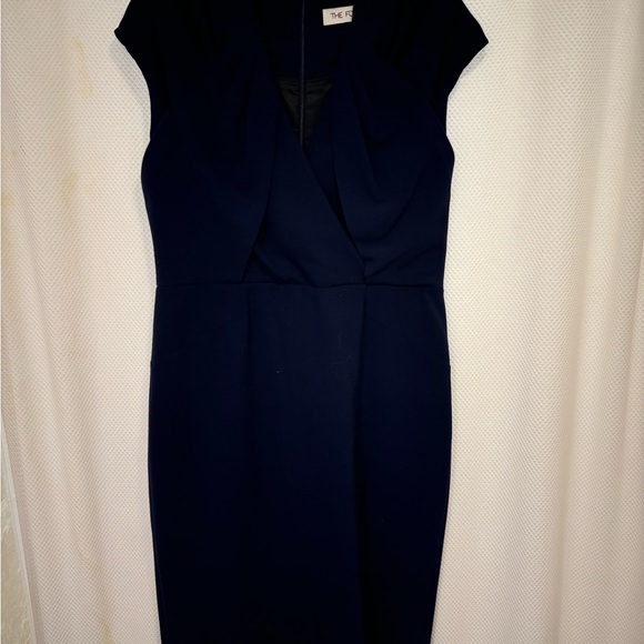 The Fold London Alura Dress in navy stretch size 12 (uk 16) - Picture 3 of 5